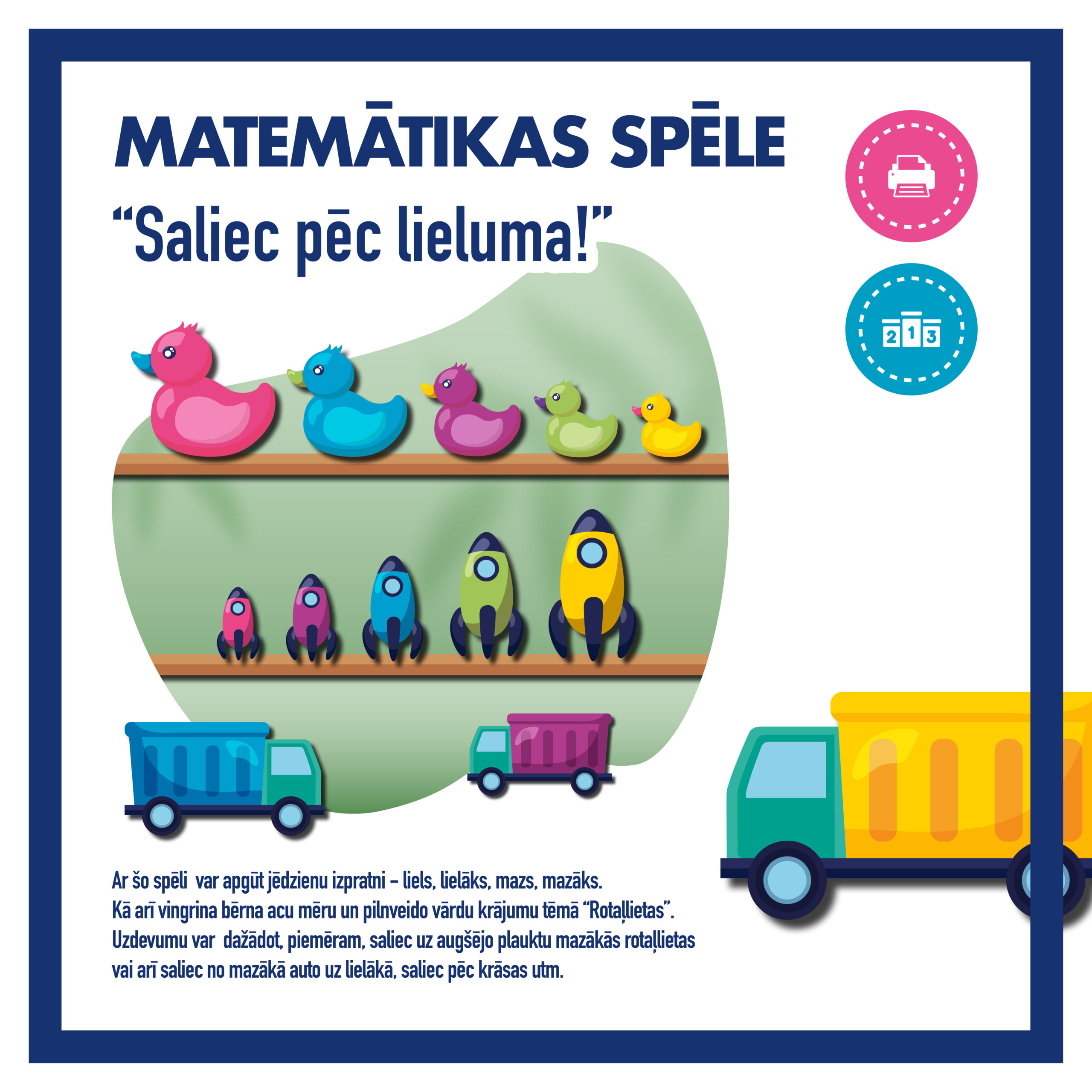 Saliec pēc lieluma l Spēle