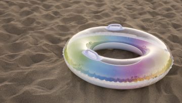 colorful-floater-by-seaside