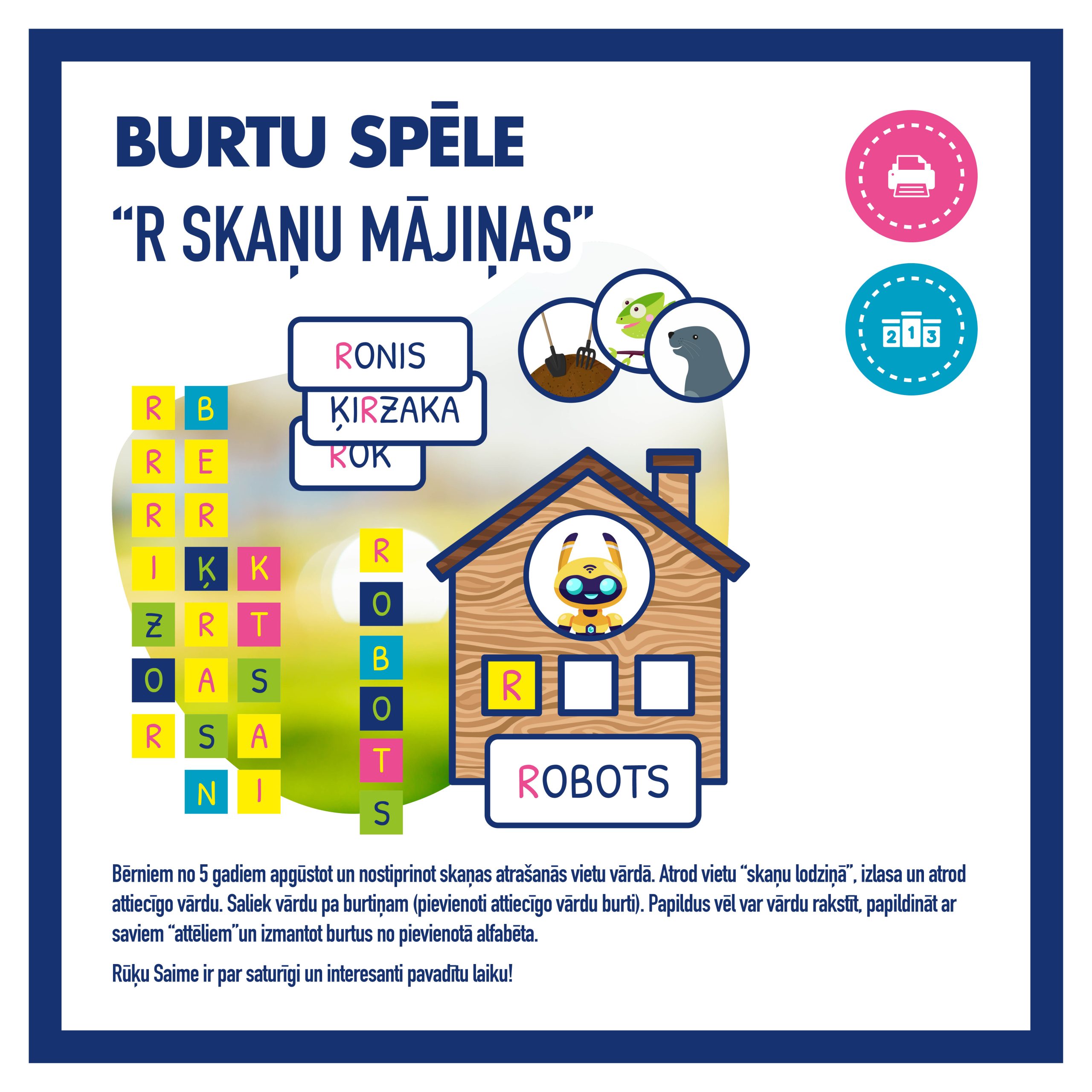 R skaņu mājiņas l Burtu spēle