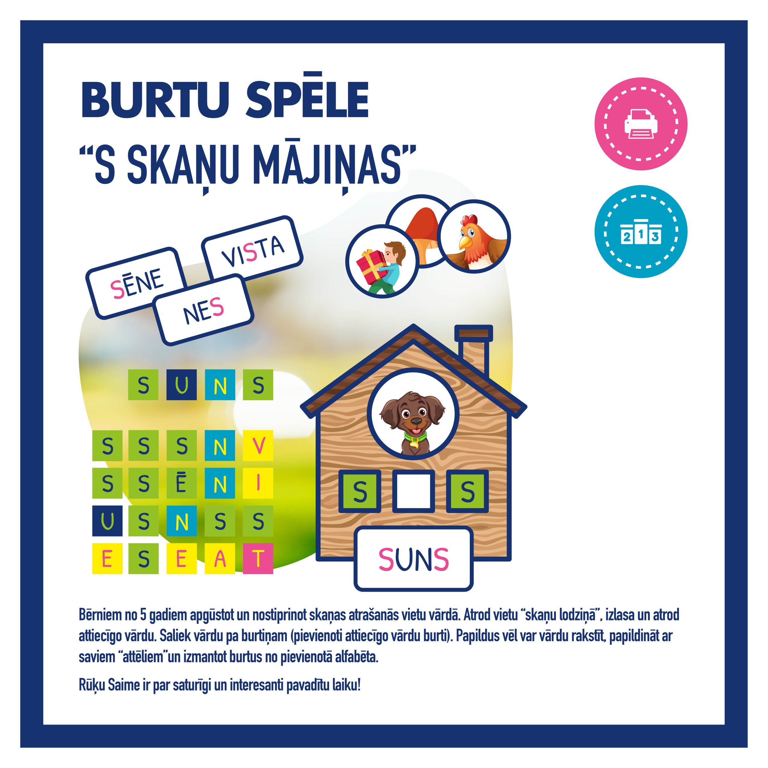 S skaņu mājiņas l Burtu spēle