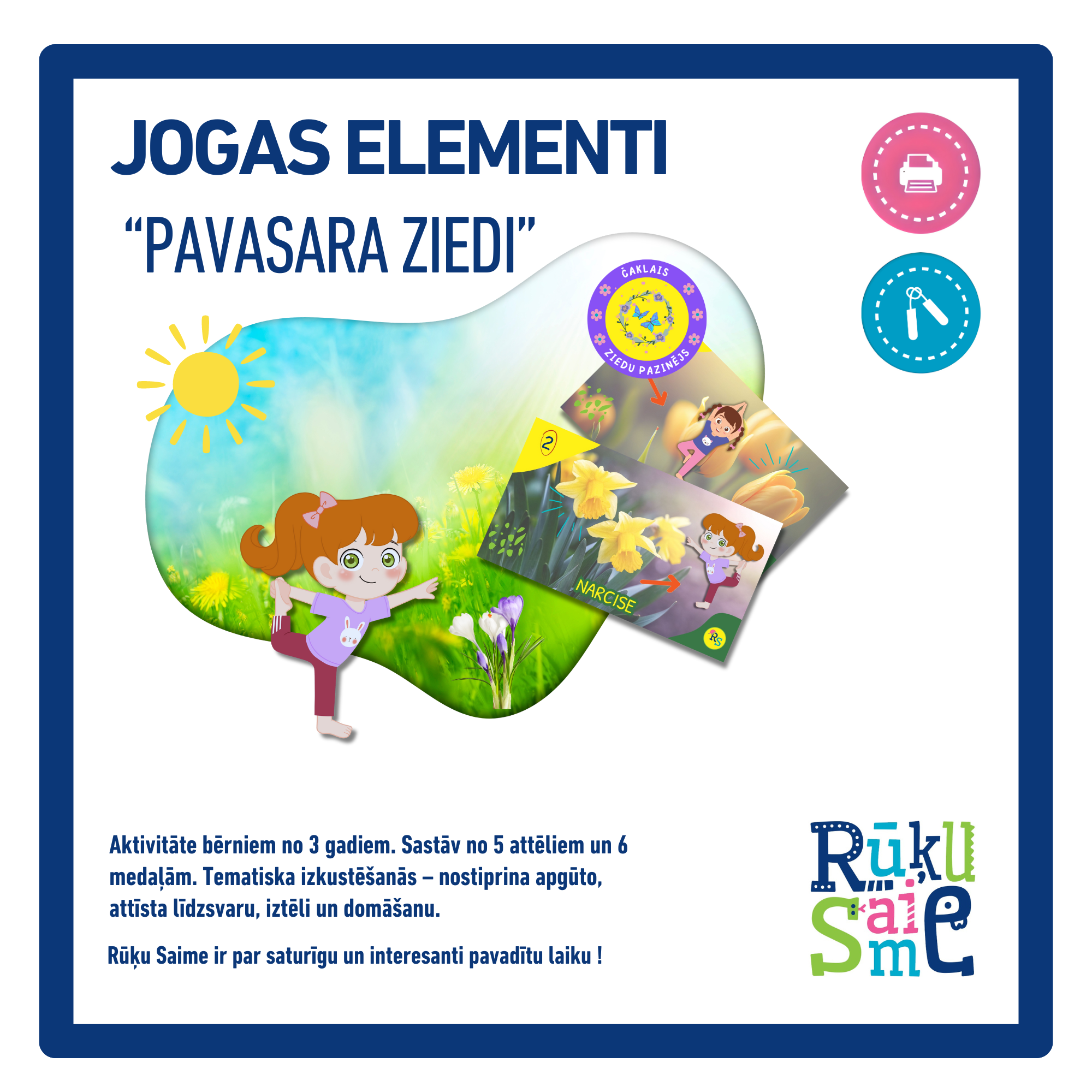 Pavasara ziedi l Jogas elementi bērniem