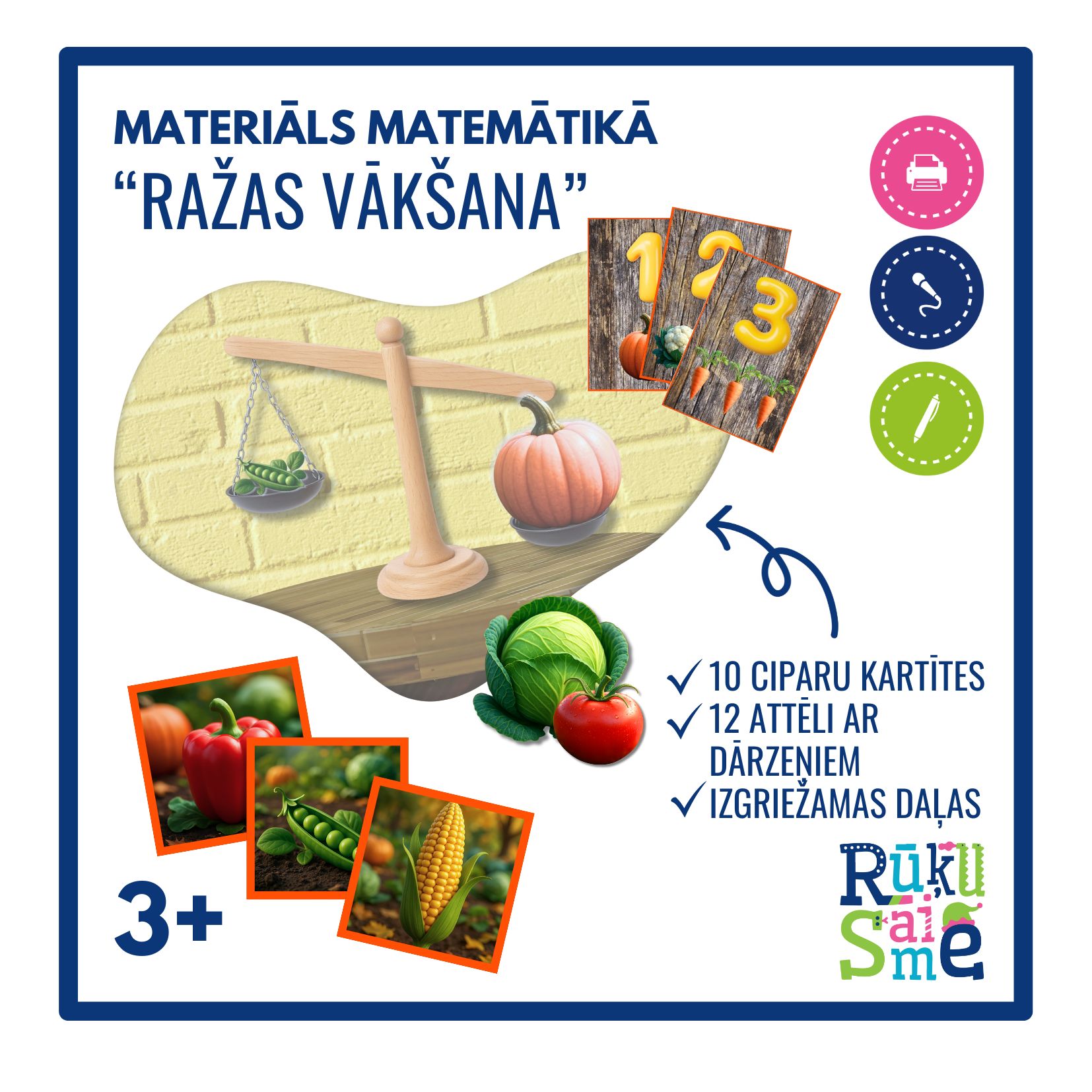 Rudens ražas vākšana l Matemātikas rotaļnodarbības komplekts 3-5 gadi