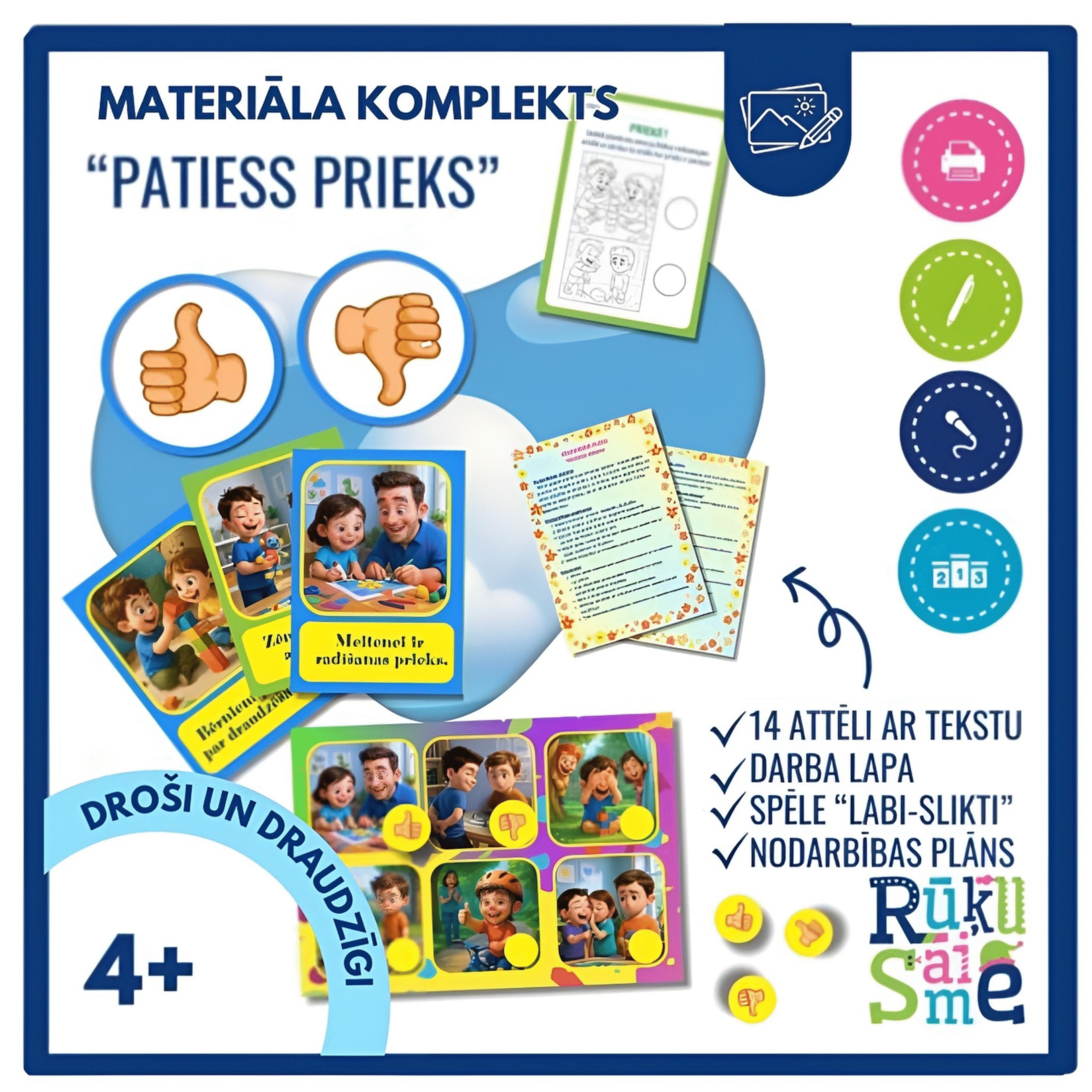 Patiess prieks l Sociāli emocionālo zinību rotaļnodarbības komplekts 3-5 gadi