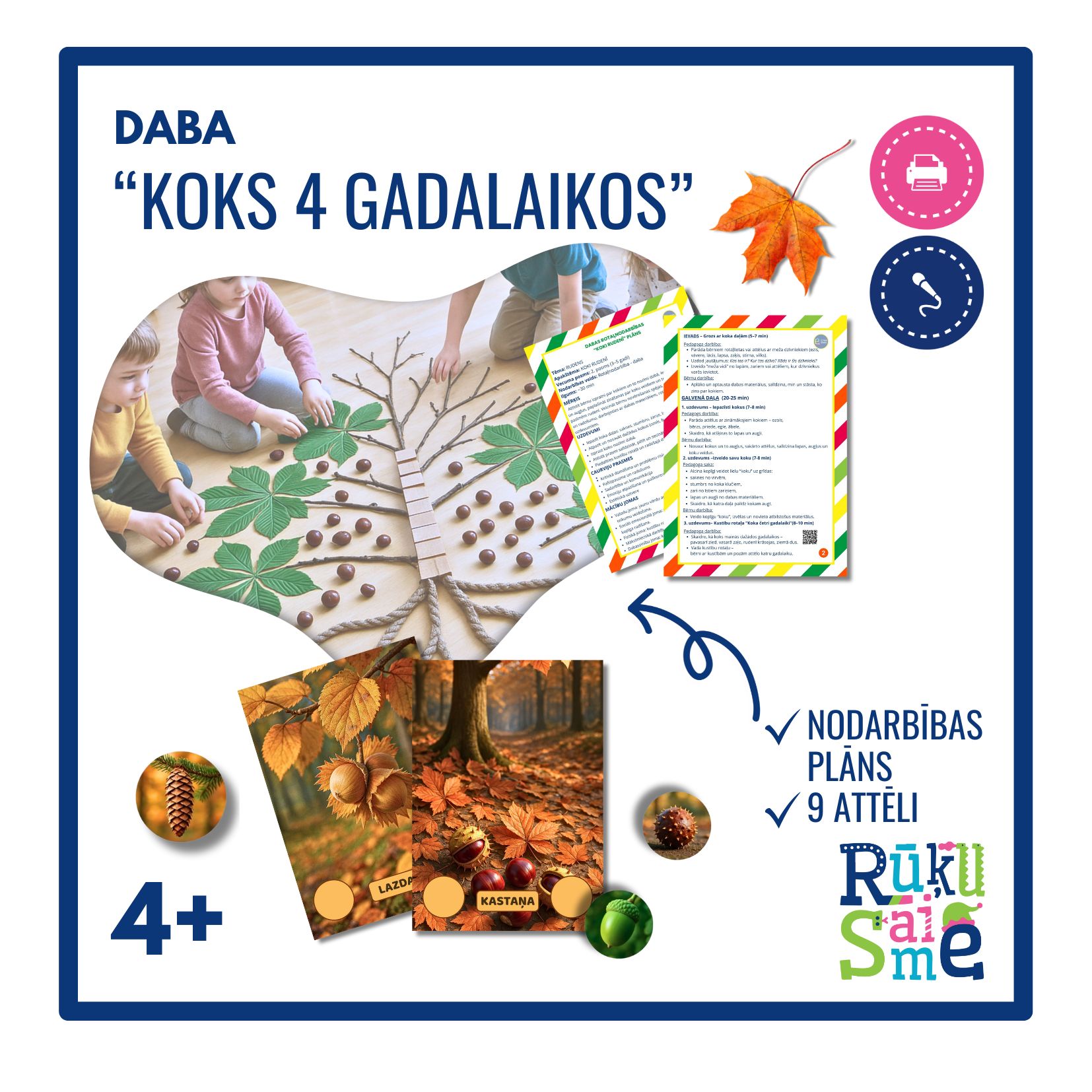 Koks 4 gadalaikos l Integrētās rotaļnodarbības komplekts 3-5 gadi