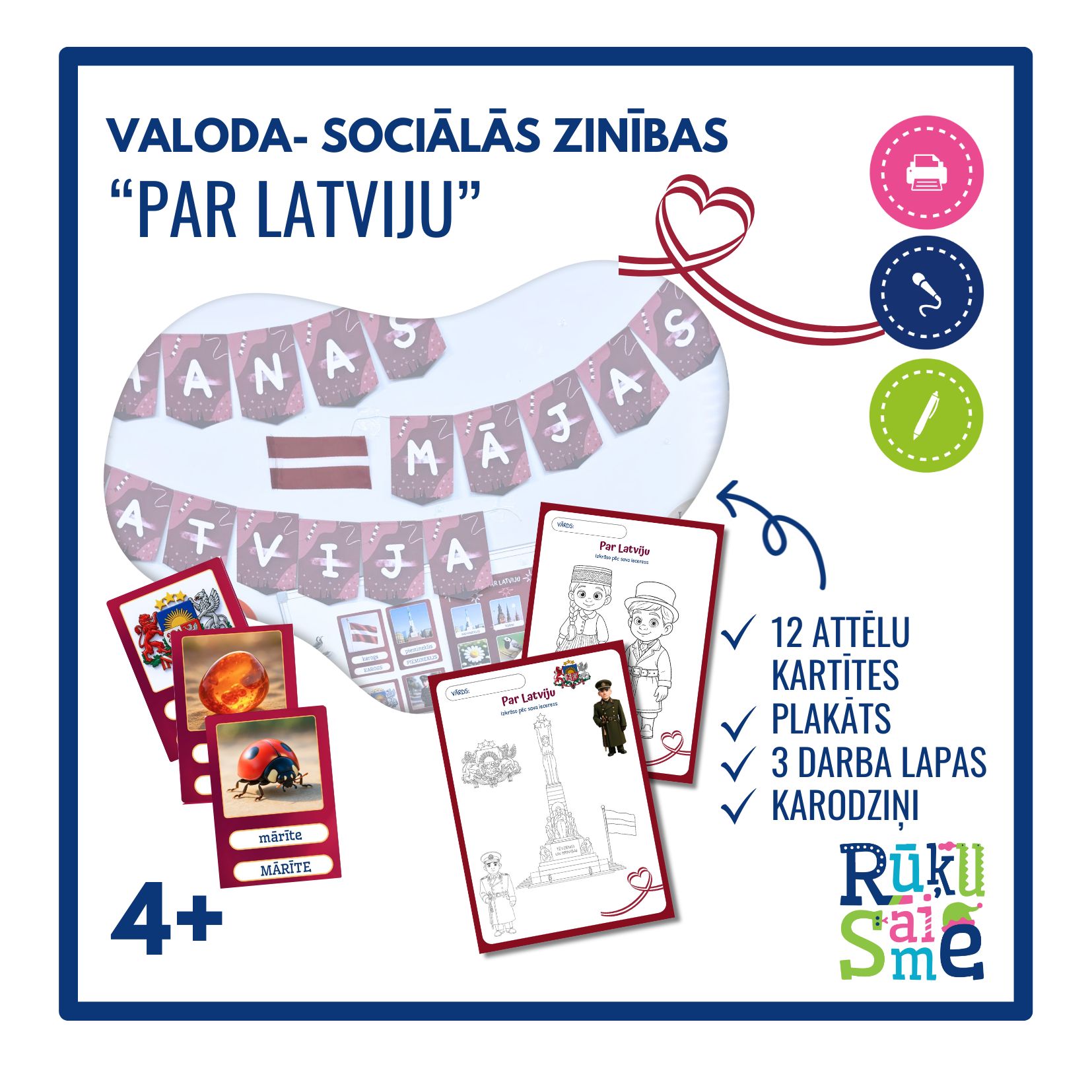 Par Latviju l Valodas rotaļnodarbības komplekts
