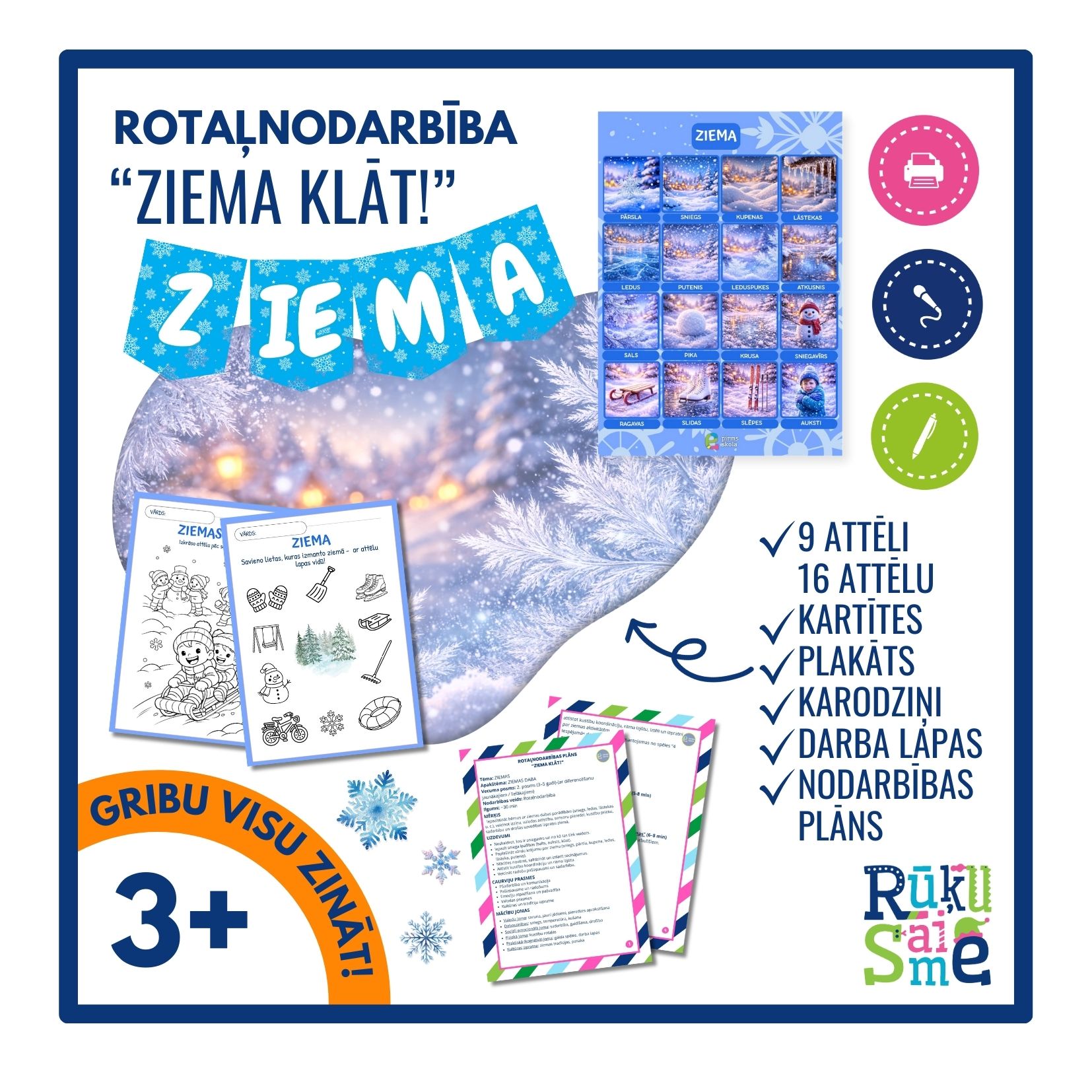 Ziema klāt l Integrētās rotaļnodarbības komplekts bērniem 3-5 gadi