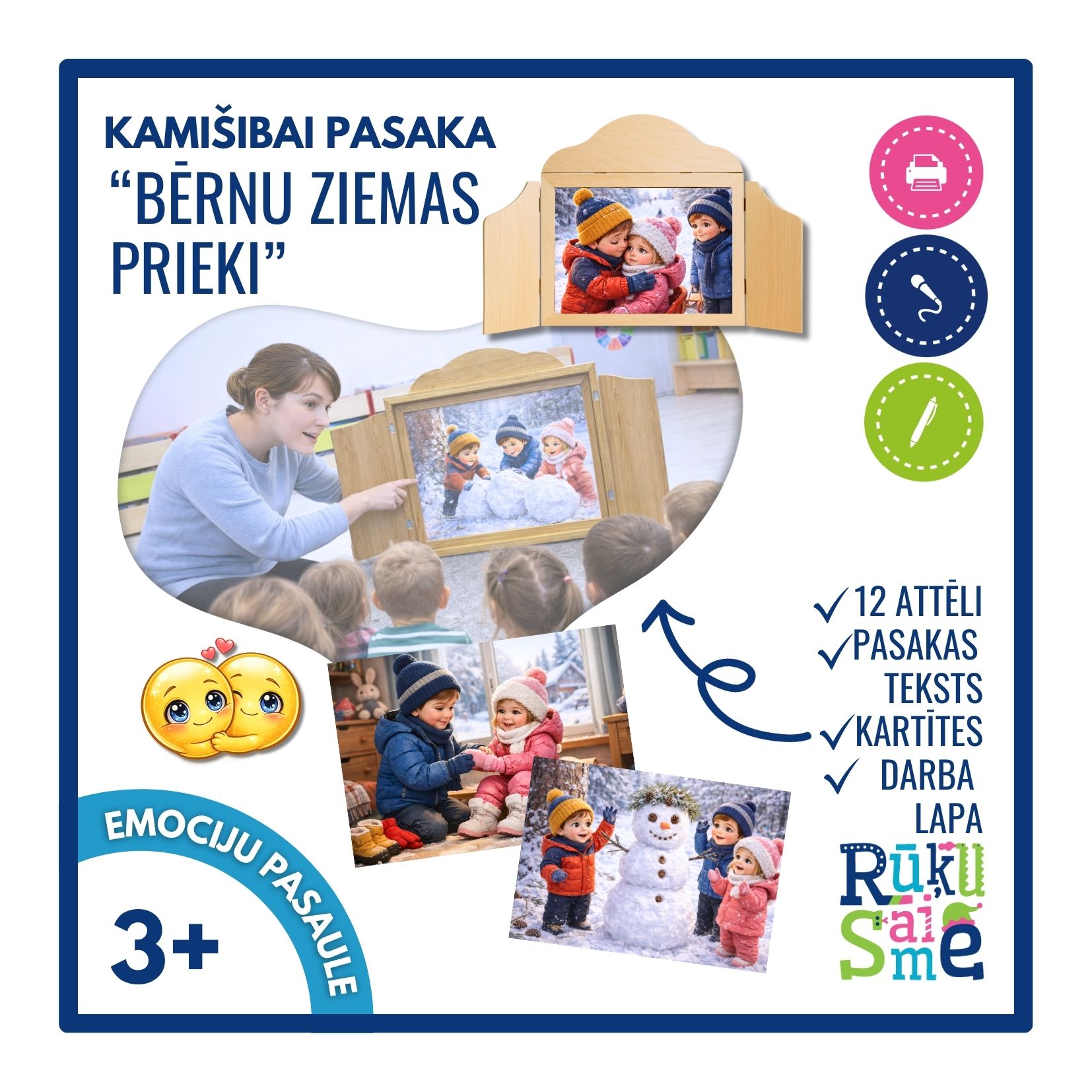 Ziemas prieki l Sociāli emocionālo zinību rotaļnodarbības  komplekts 3-5 gadi