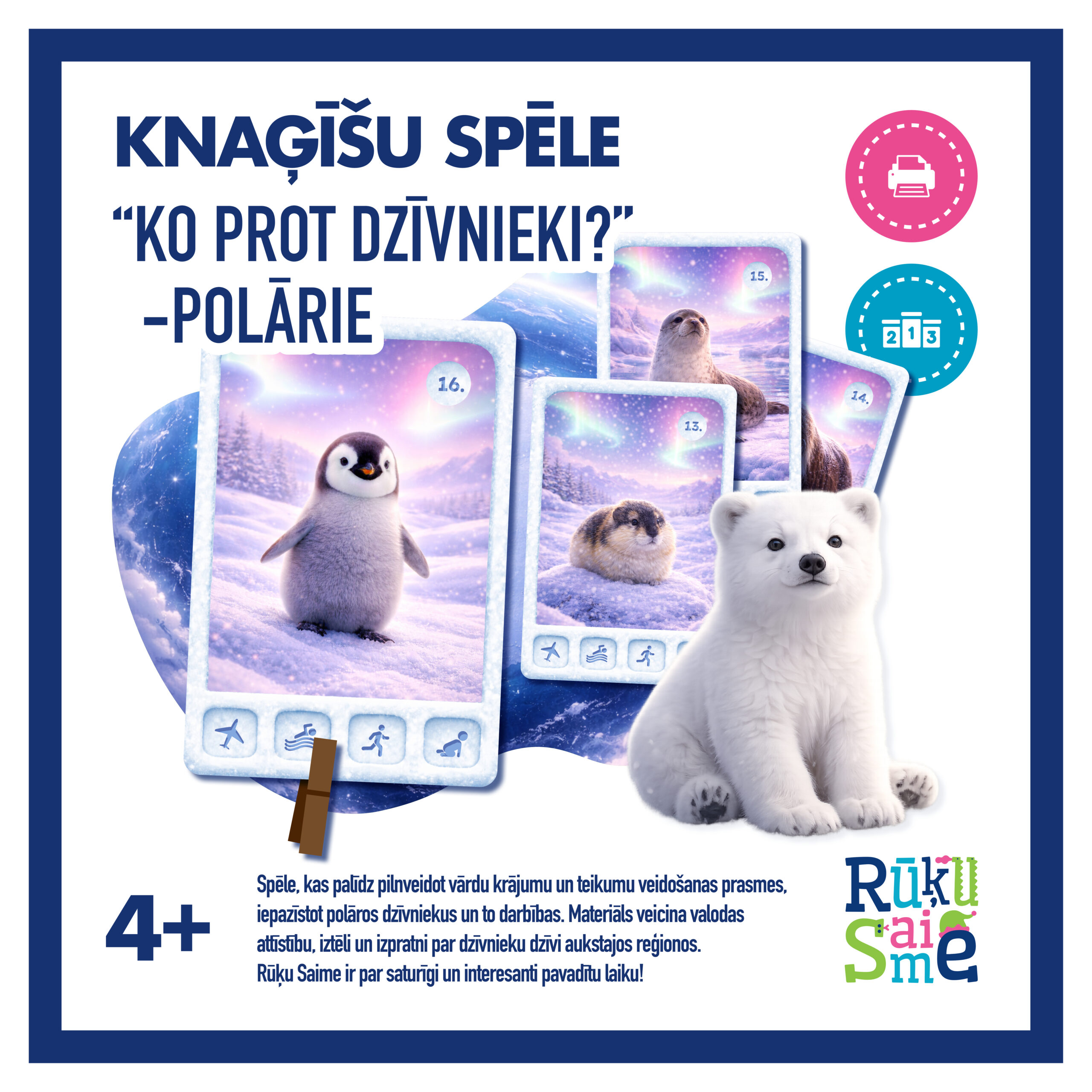 Knaģīšu spēle “KO PROT DZĪVNIEKS? -POLĀRIE”
