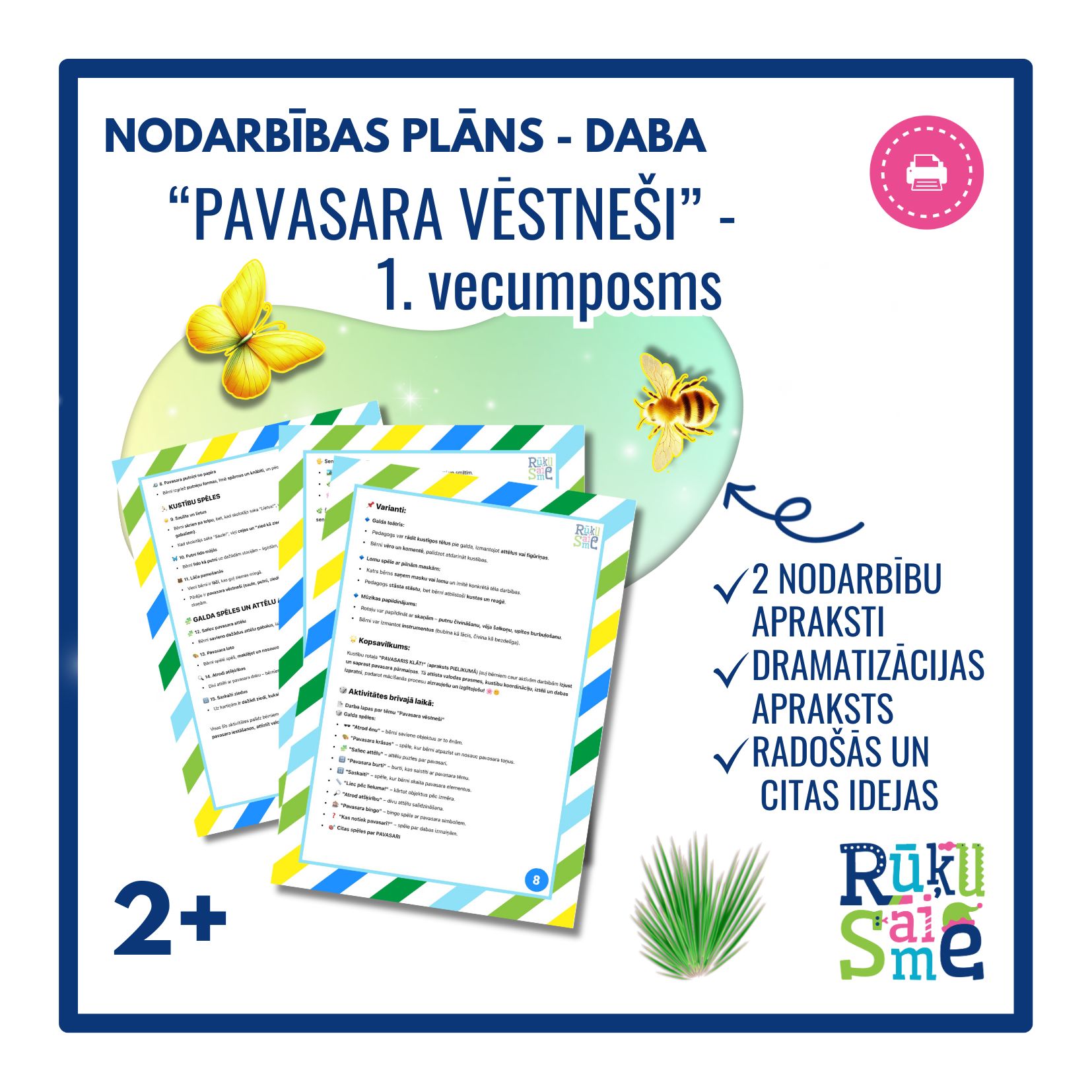 Pavasara vēstneši l Nodarbības plāns bērniem 2-3 gadi