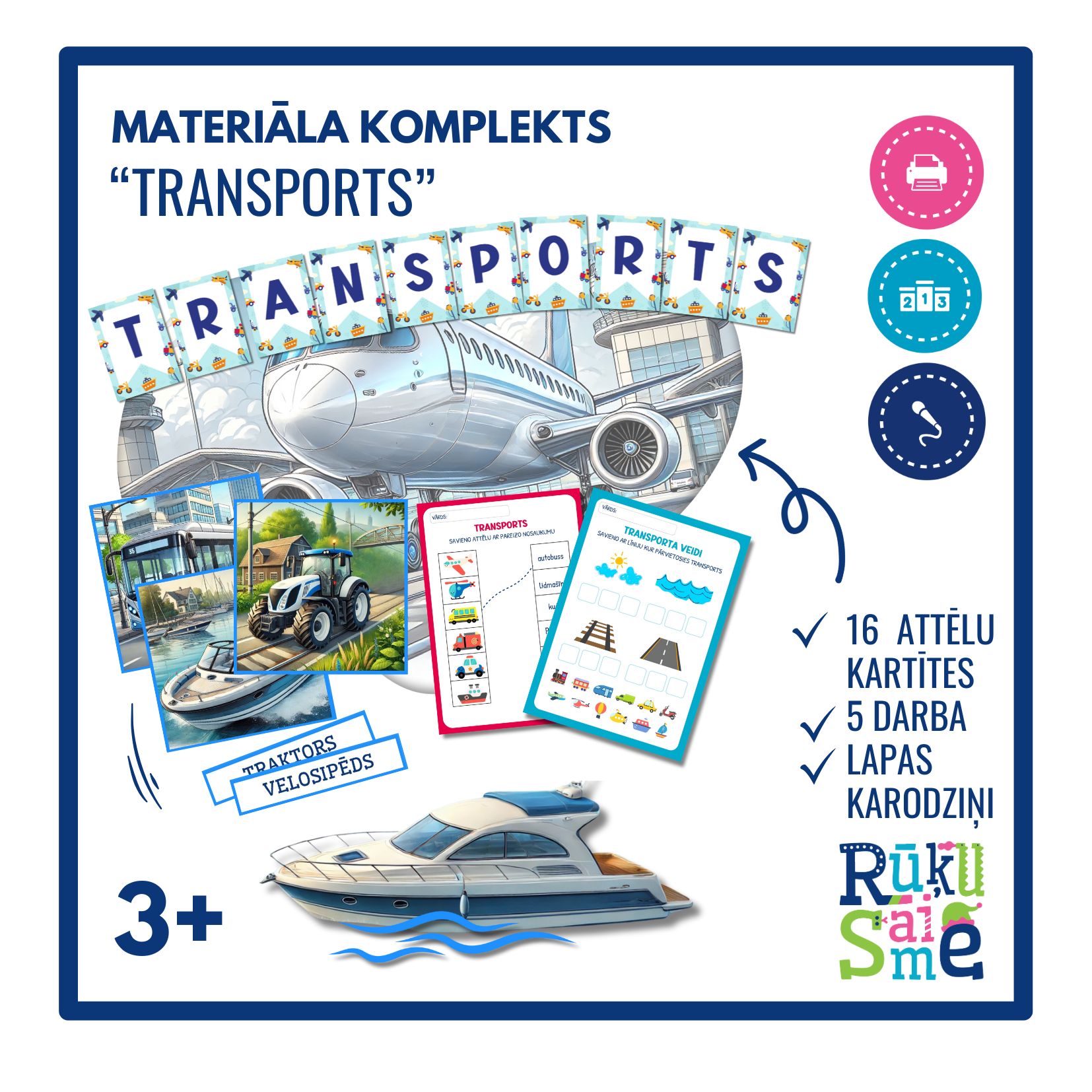 Transports l Integrētās rotaļnodarbības komplekts bērniem 3-5 gadi