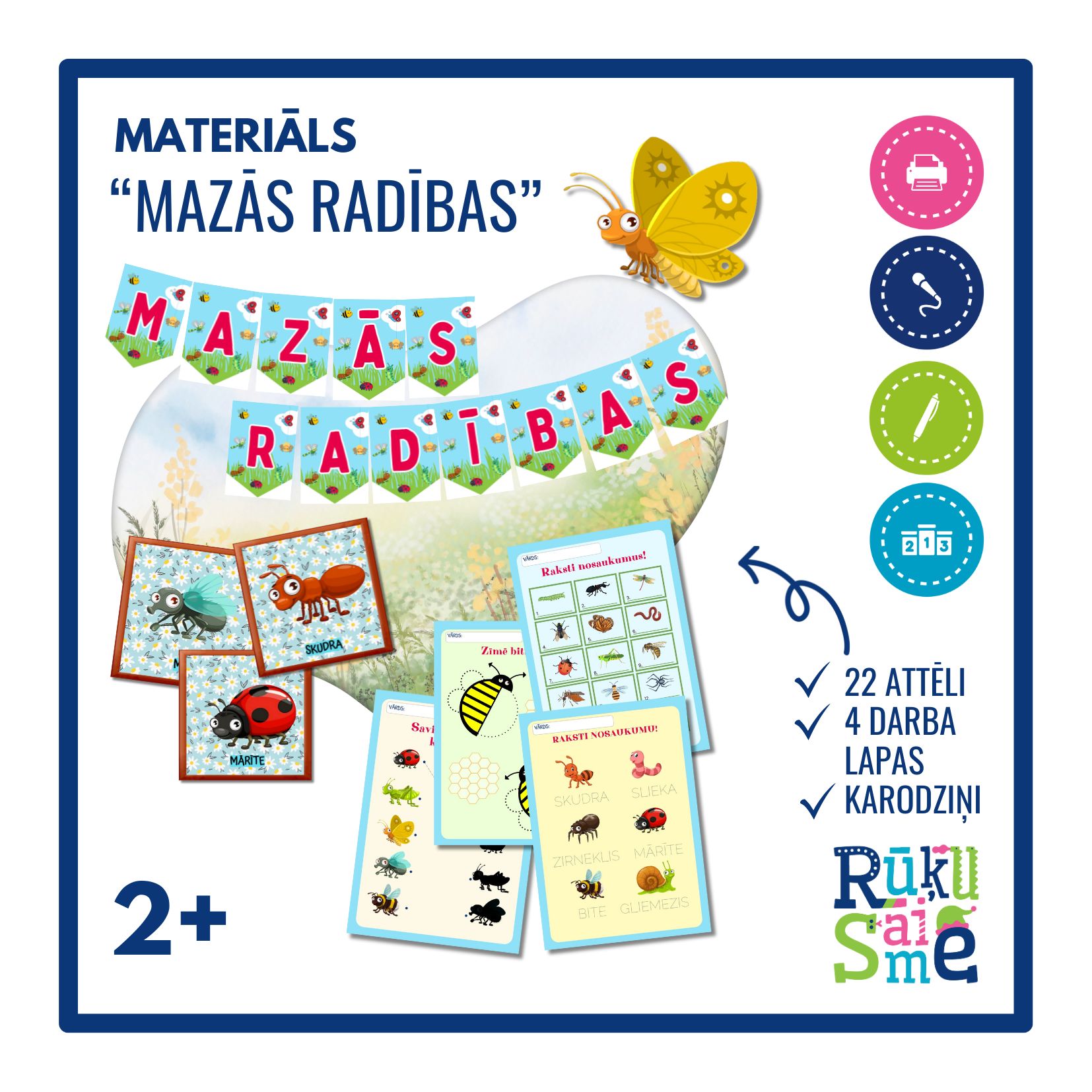 Mazās radības l Intigrētās rotaļnodarbības komplekts bērniem 2-3 gadi