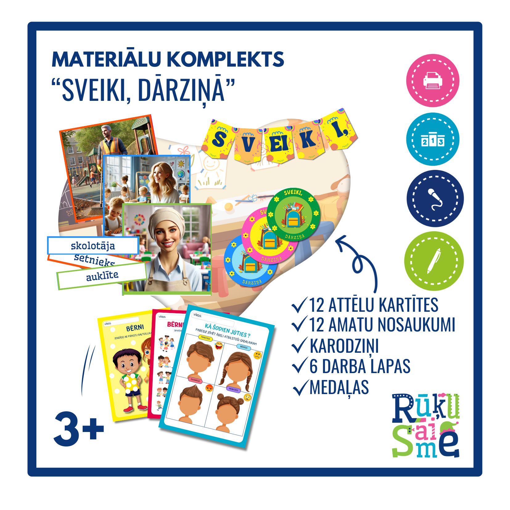 Dārziņā l Integrētās rotaļnodarbības komplekts bērniem 3-5 gadiem