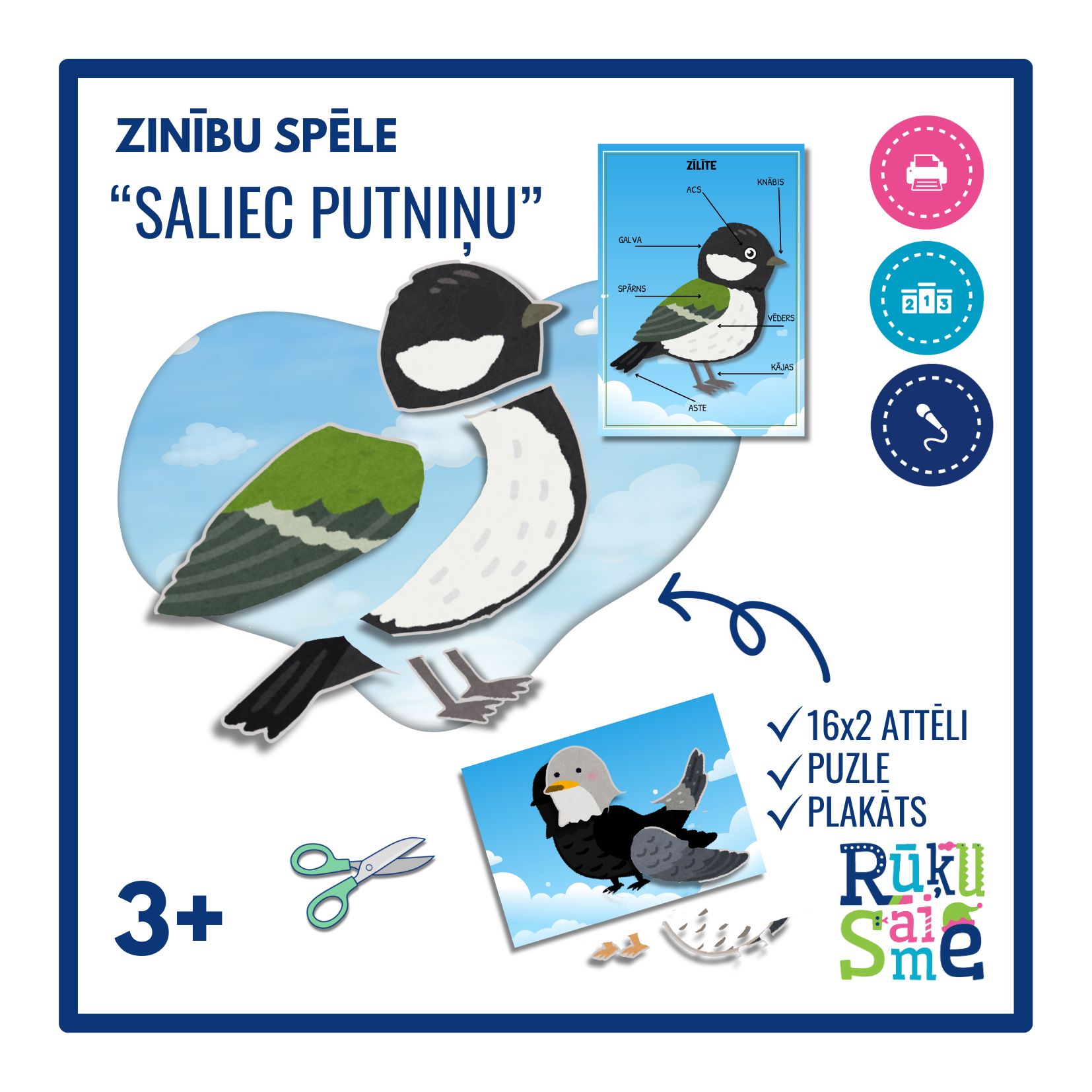 Saliec putniņu l Spēle