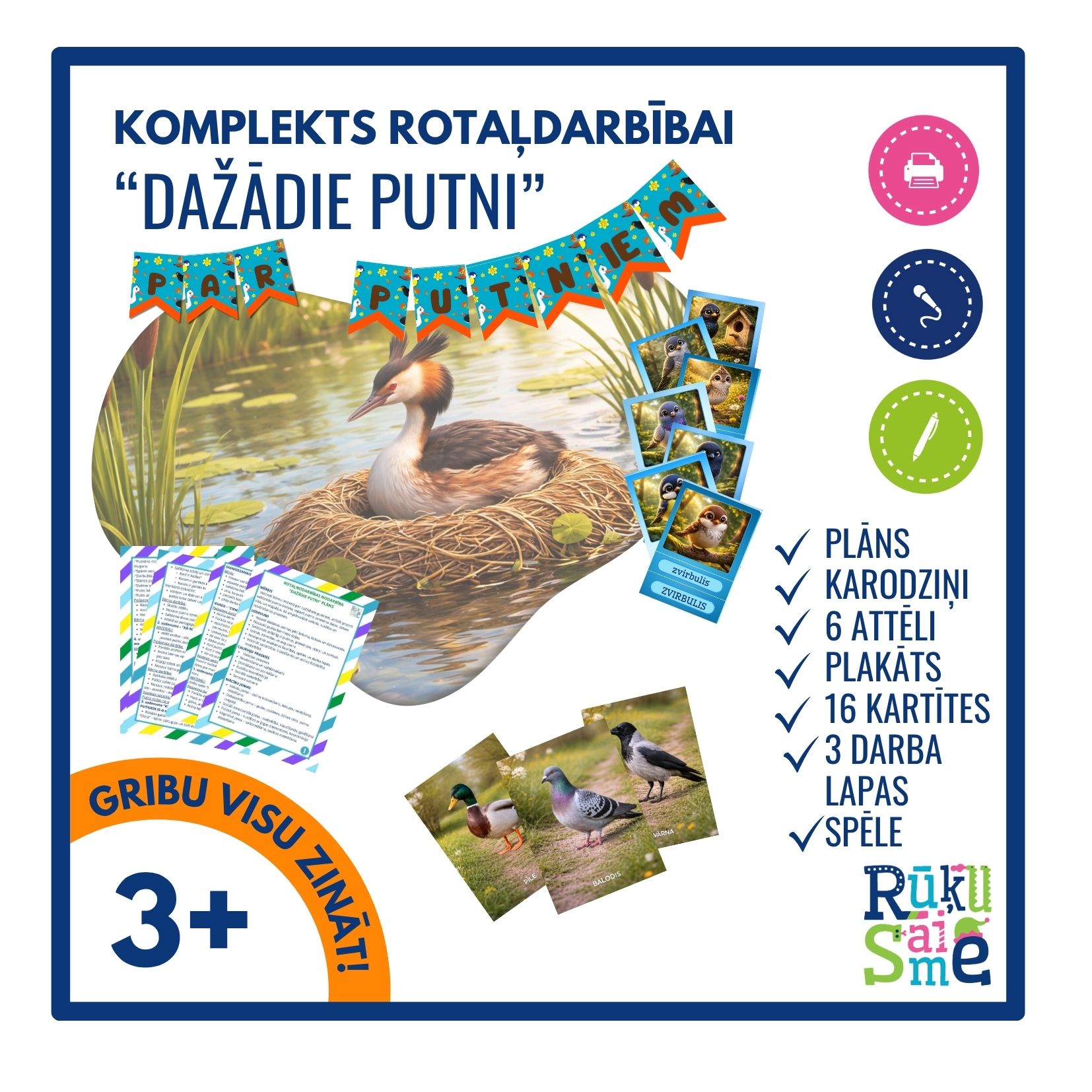 Dažādien putni l Integrētā rotaļnodarbība  bērniem 3-5 gadi