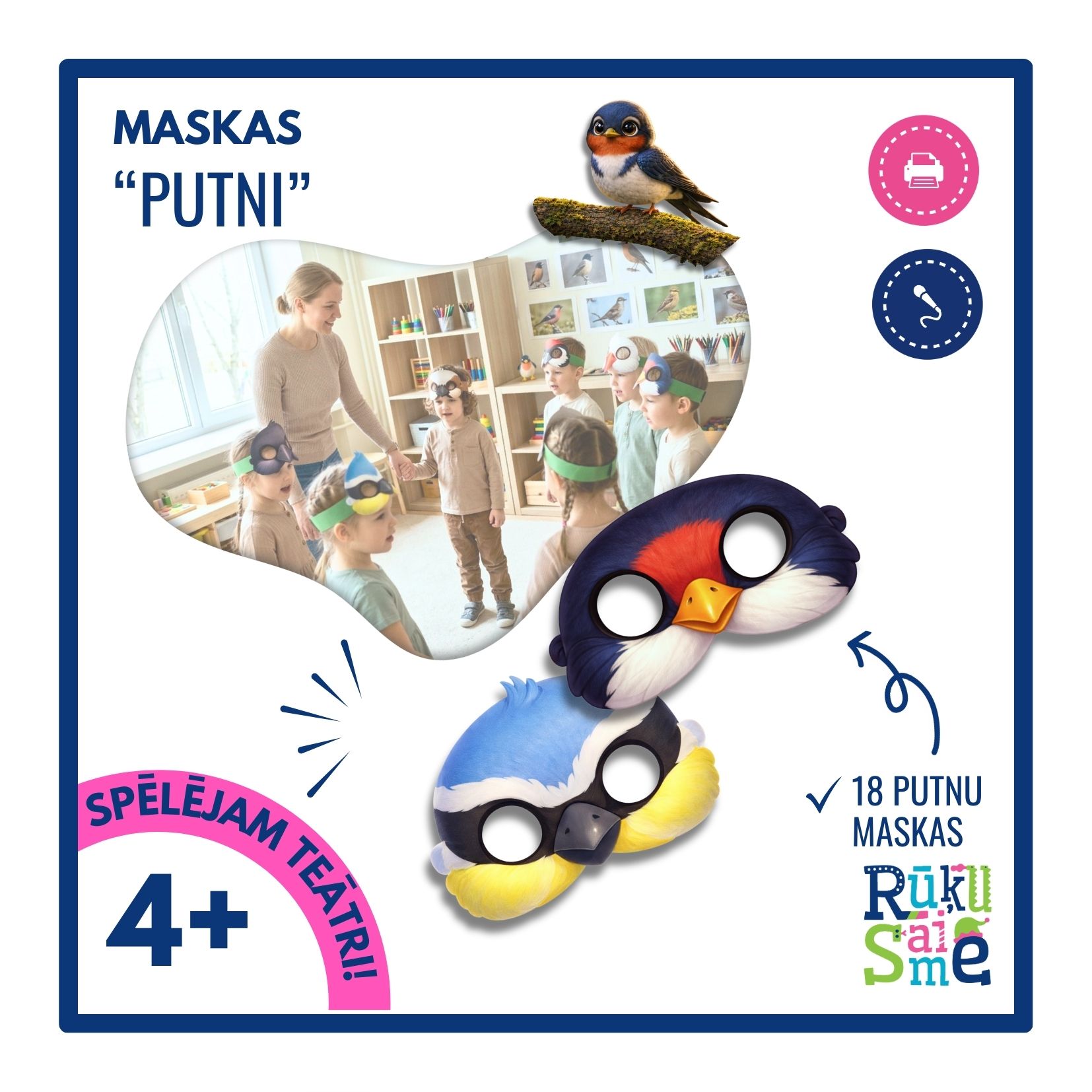 Maskas "PUTNI"- pavasaris, rudens