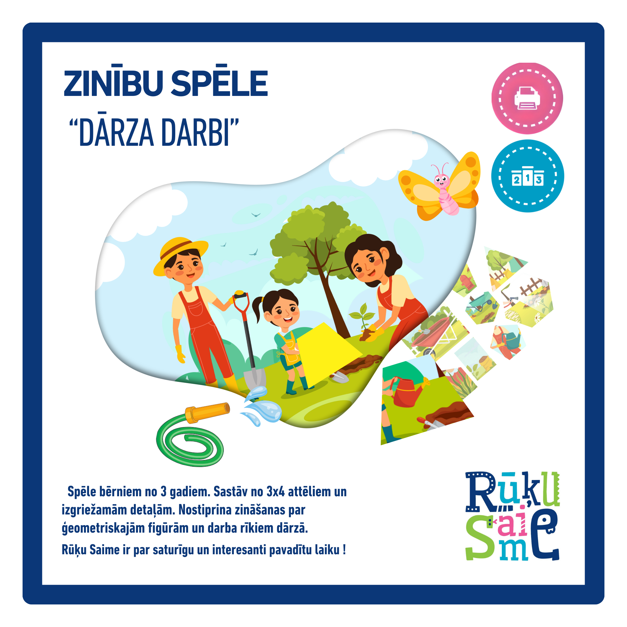 Matemātikas spēle "DĀRZA DARBI"- ģeometriskās figūras