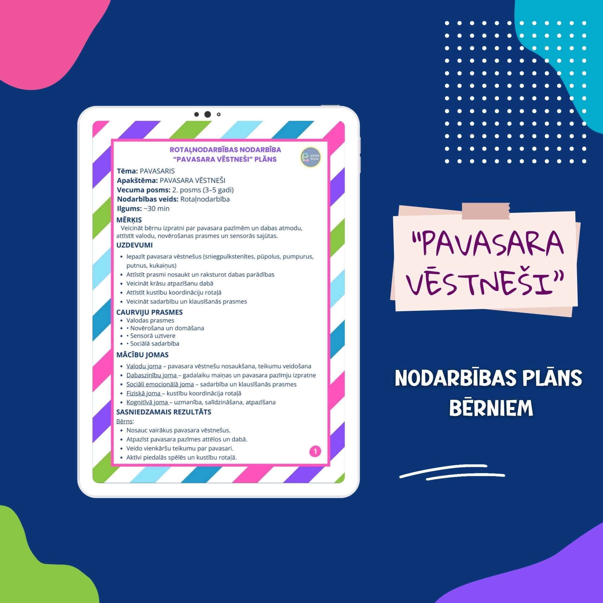 Pavasara vēstneši l Integrētās rotaļnodarbības plāns 3-5 gadi
