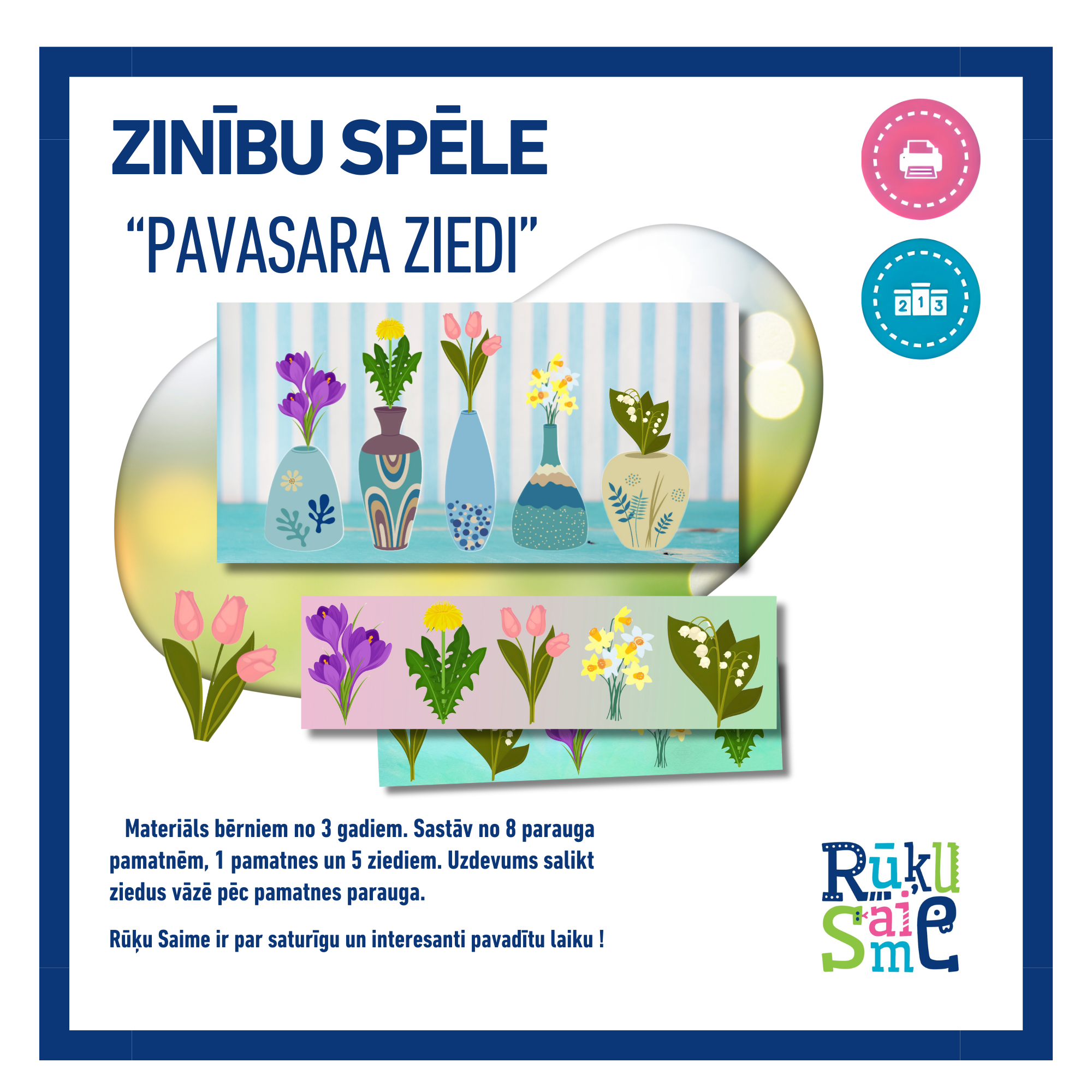 Pavasara ziedi l Matemātikas spēle