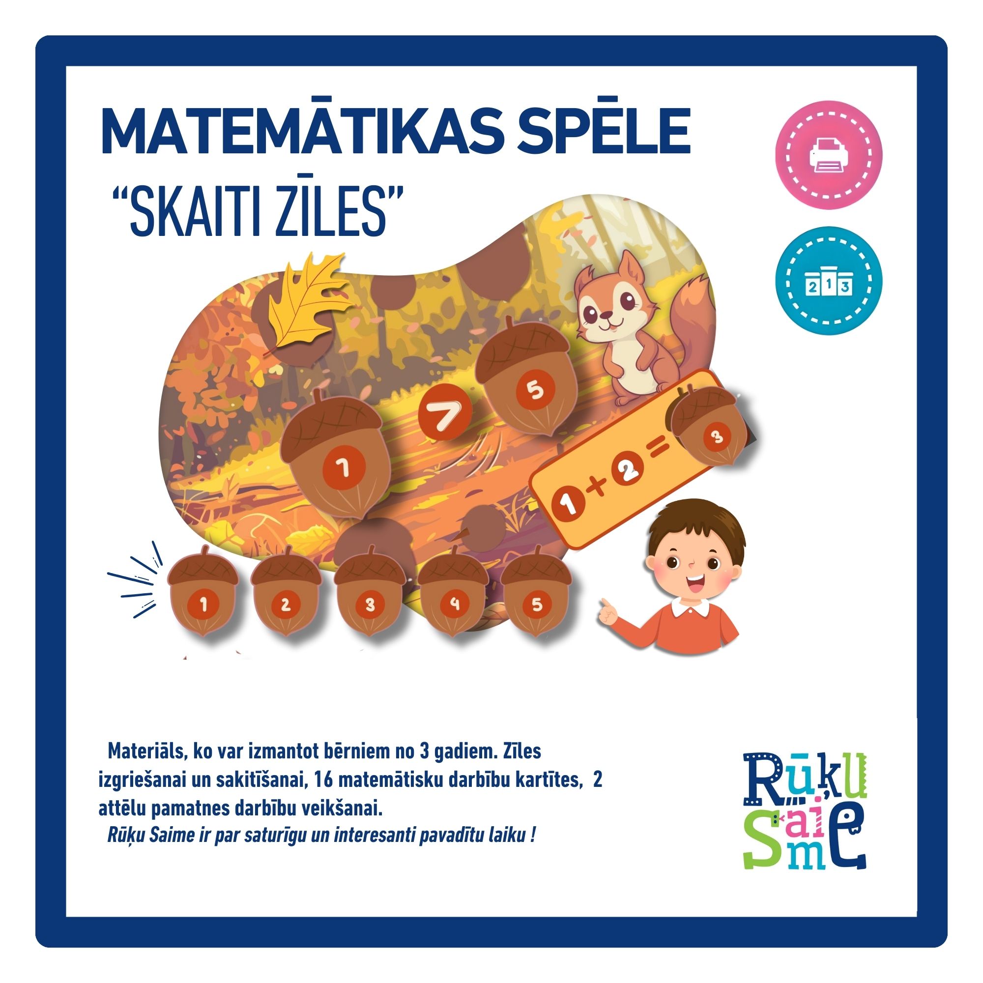 Saskaiti zīles l Matemātikas spēle