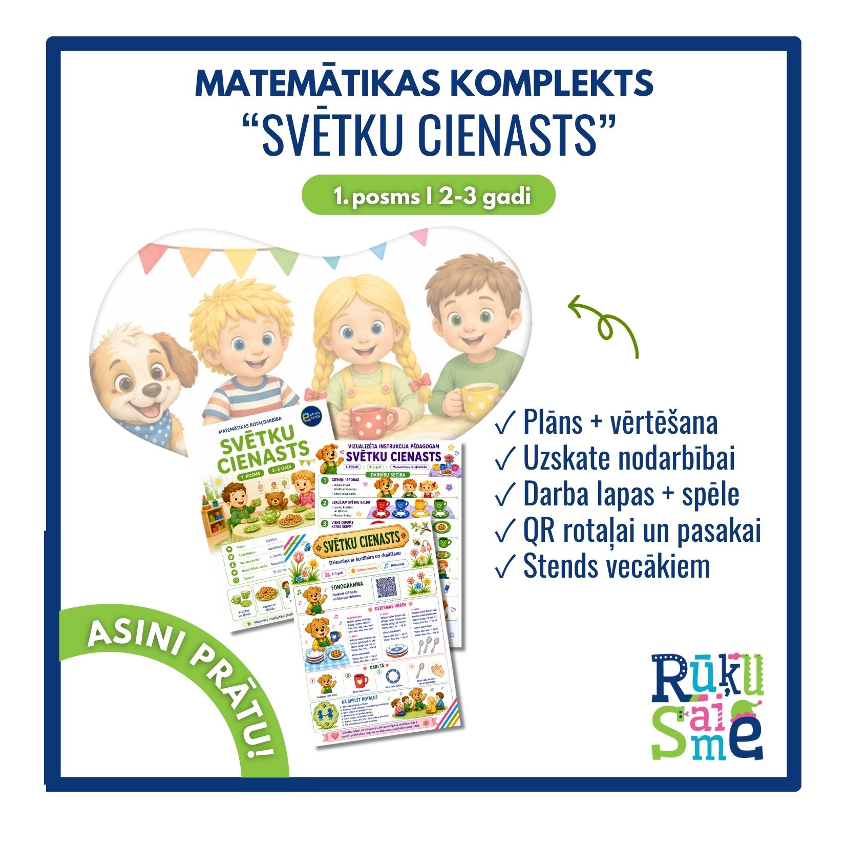 Svētku cienasts l Matemātikas rotaļnodarbības komplekts bērniem 2-3 gadi