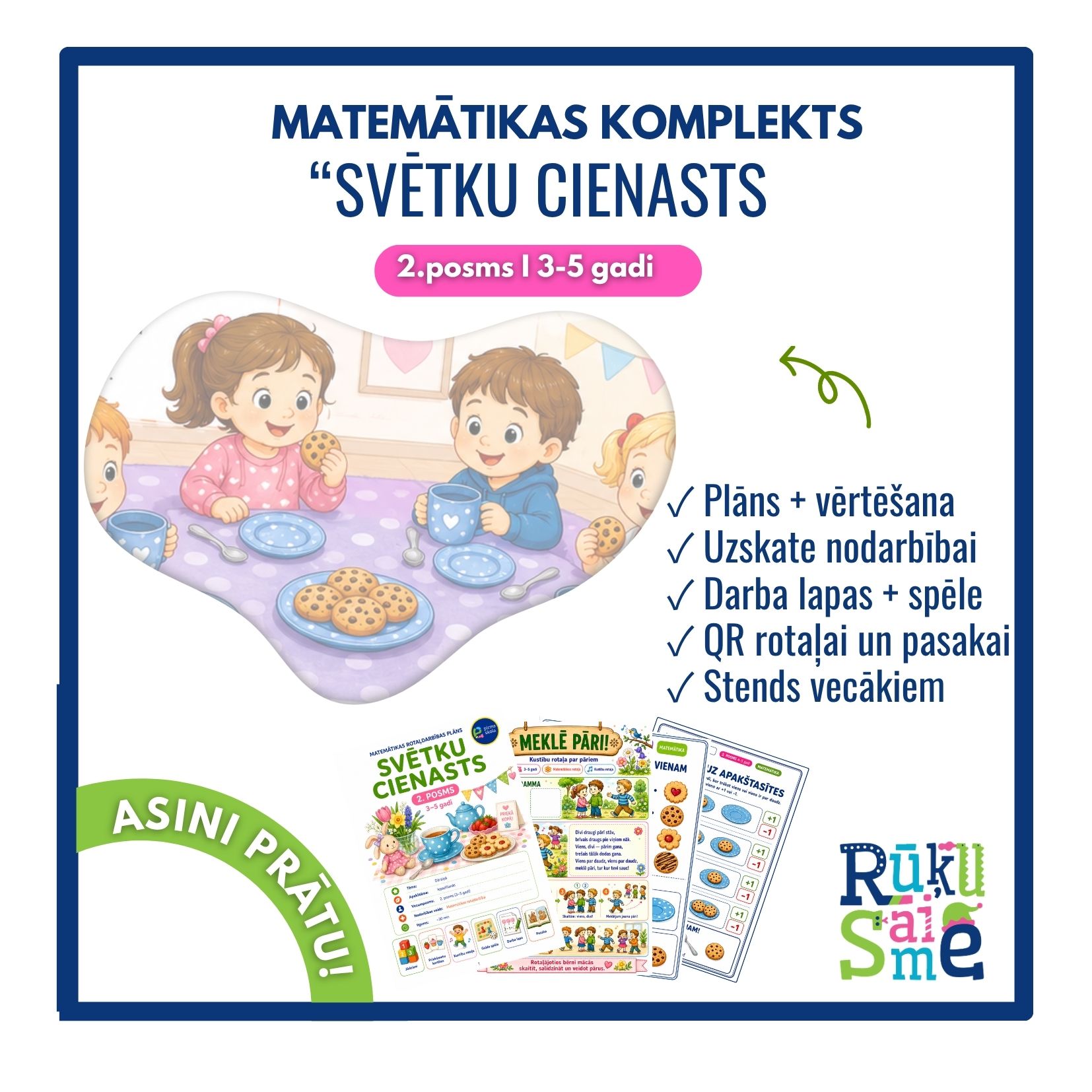Svētku cienasts l Matemātikas rotaļnodarbības komplekts bērniem 3-5 gadi