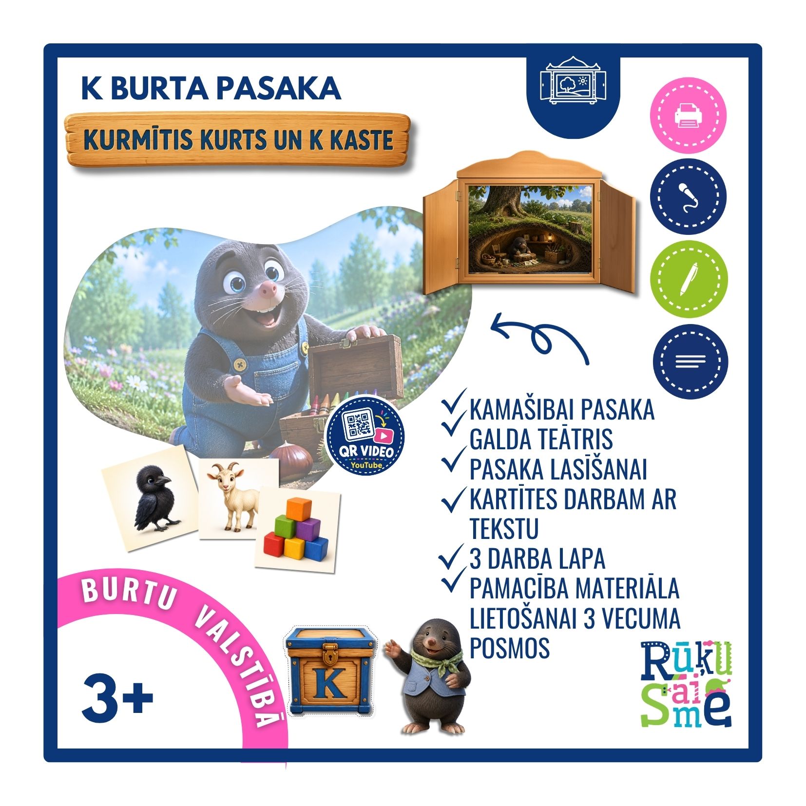 Kurmis Kurts un K kaste l K burta apguve bērniem 3-7 gadiem