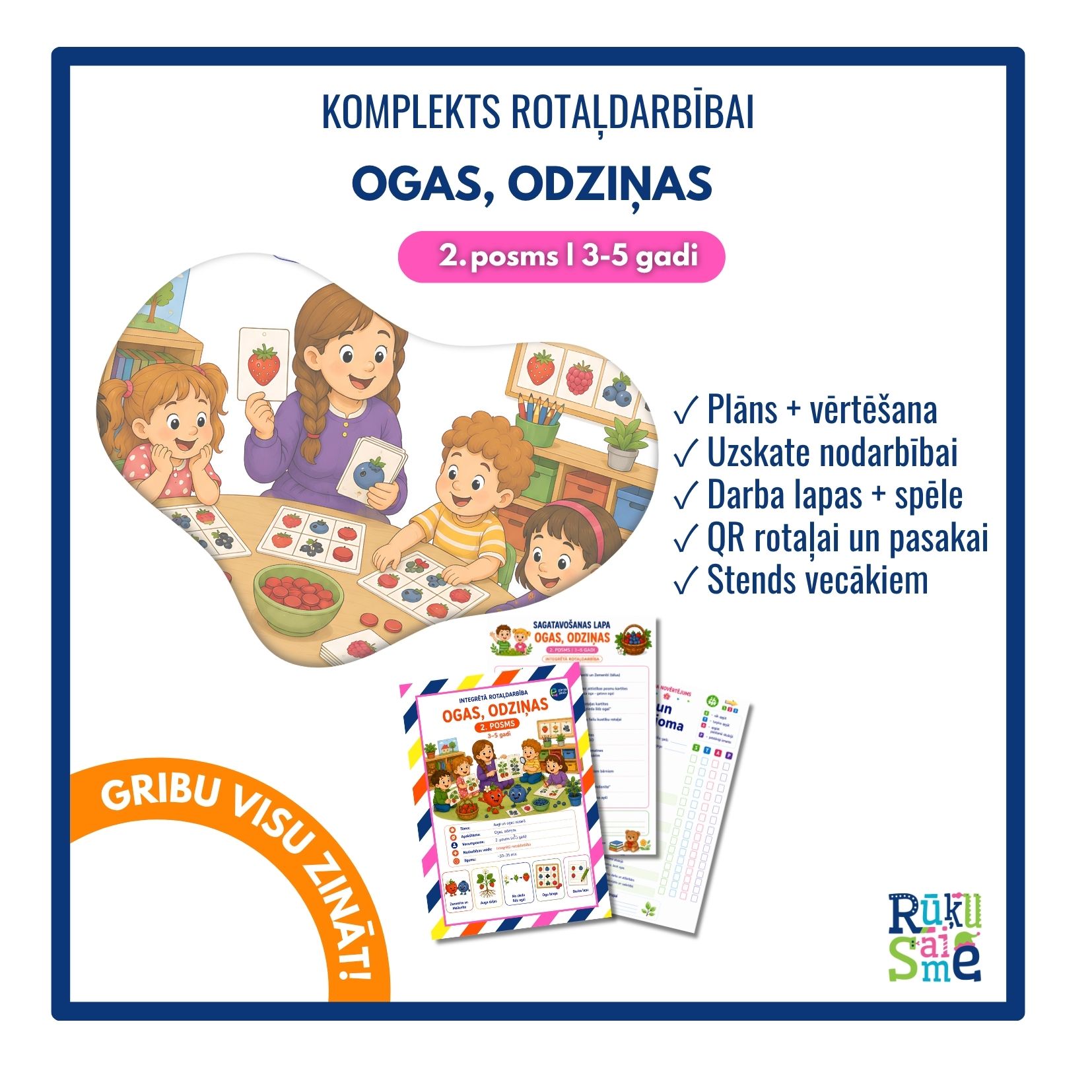 Ogas, odziņas I Rotaļdarbības komplekts 3-5 gadi