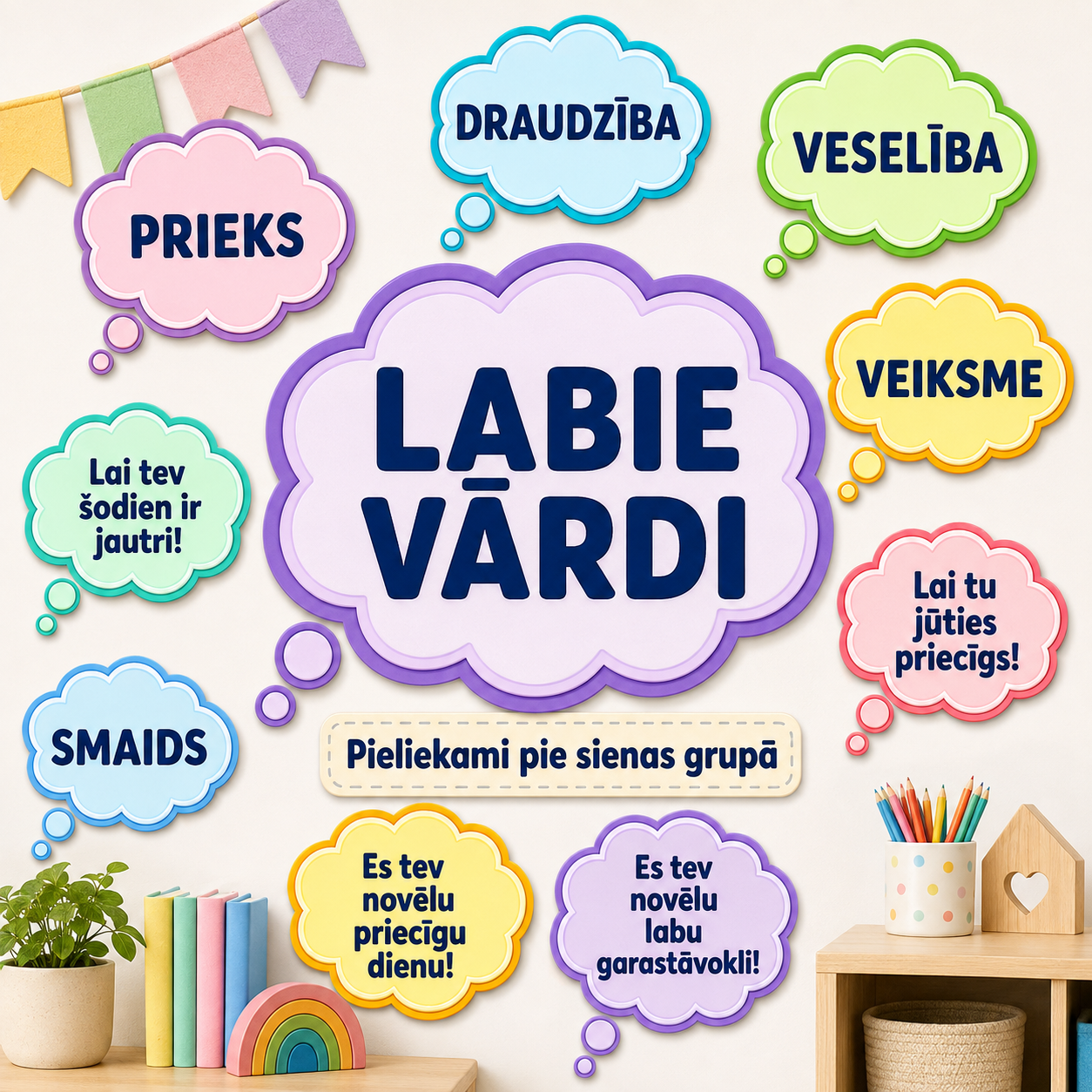 Labie vārdi I Pozitīvi vārdi un vēlējumi grupas sienai