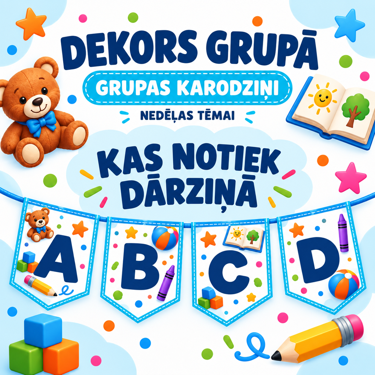 Grupas karodziņi | Dekors pirmsskolas grupai