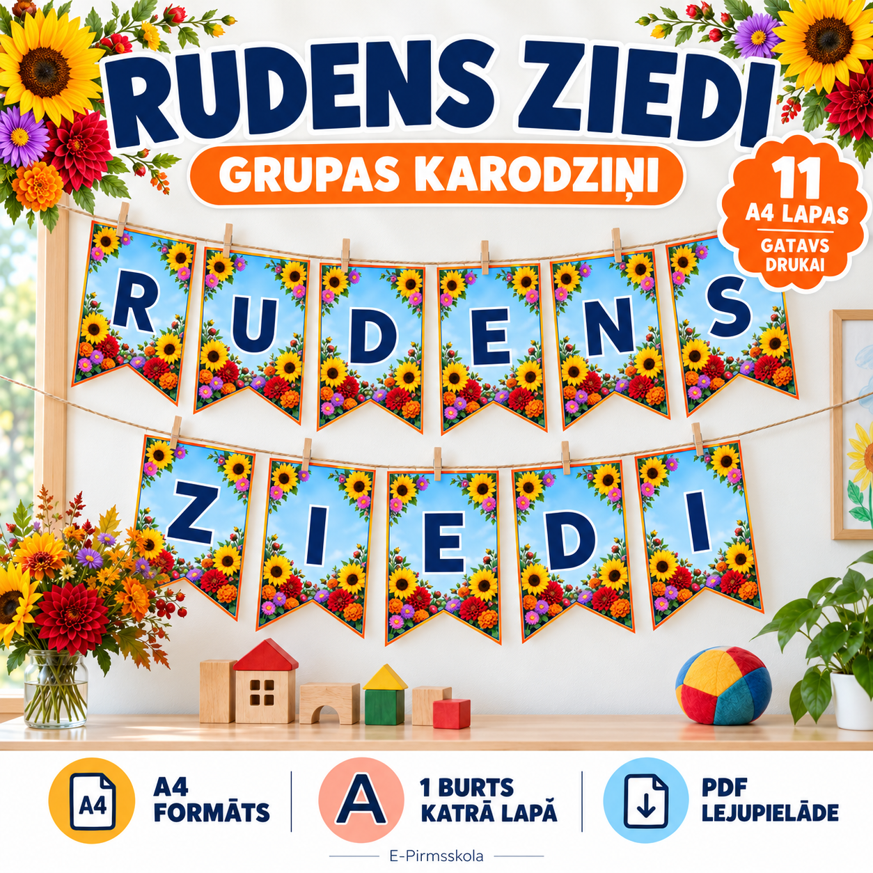 Rudens ziedi I Dekors, grupas karodziņi