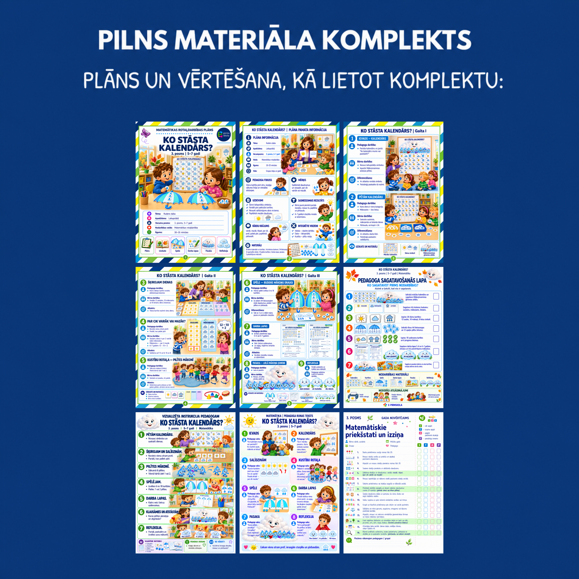Ko stāsta kalendārs? | Matemātikas rotaļdarbības komplekts 5–7 gadiem - Image 2