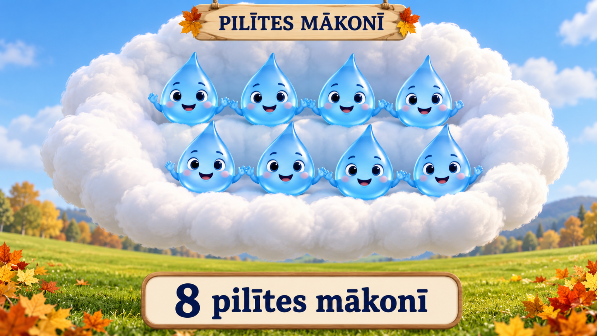 Sākumā mākonī astoņas pilītes