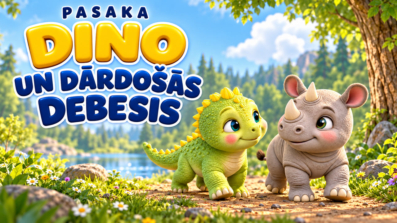 Dino un dārdošās debesis | D burta pasaka 3–4 gadiem