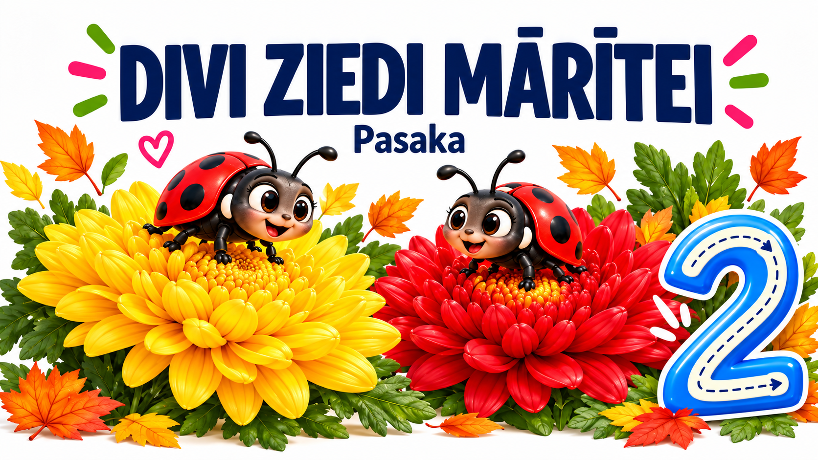 Divi ziedi mārītei | Matemātikas pasaka | 3–5 gadiem