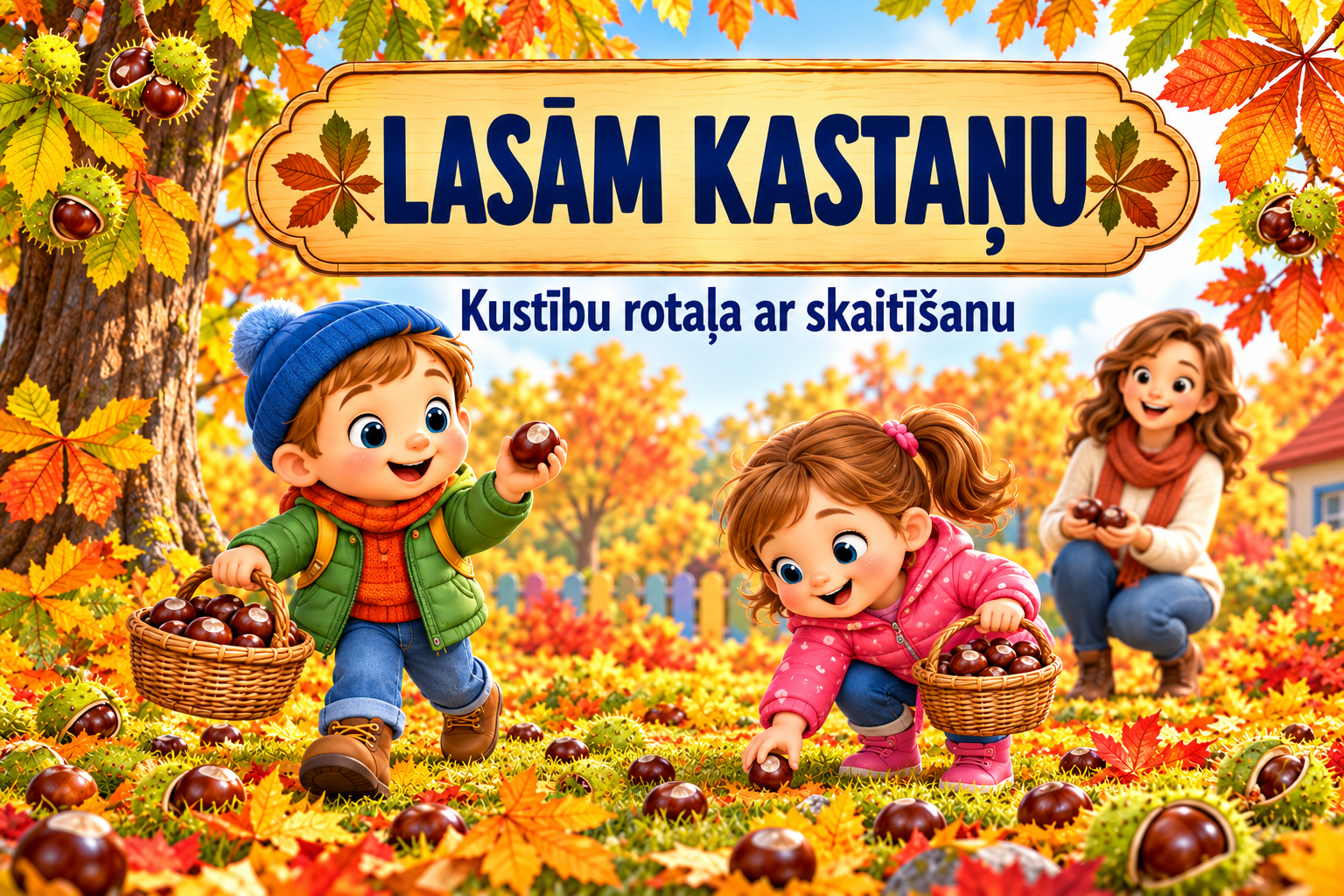 Lasām kastaņu — kustību rotaļa ar skaitīšanu