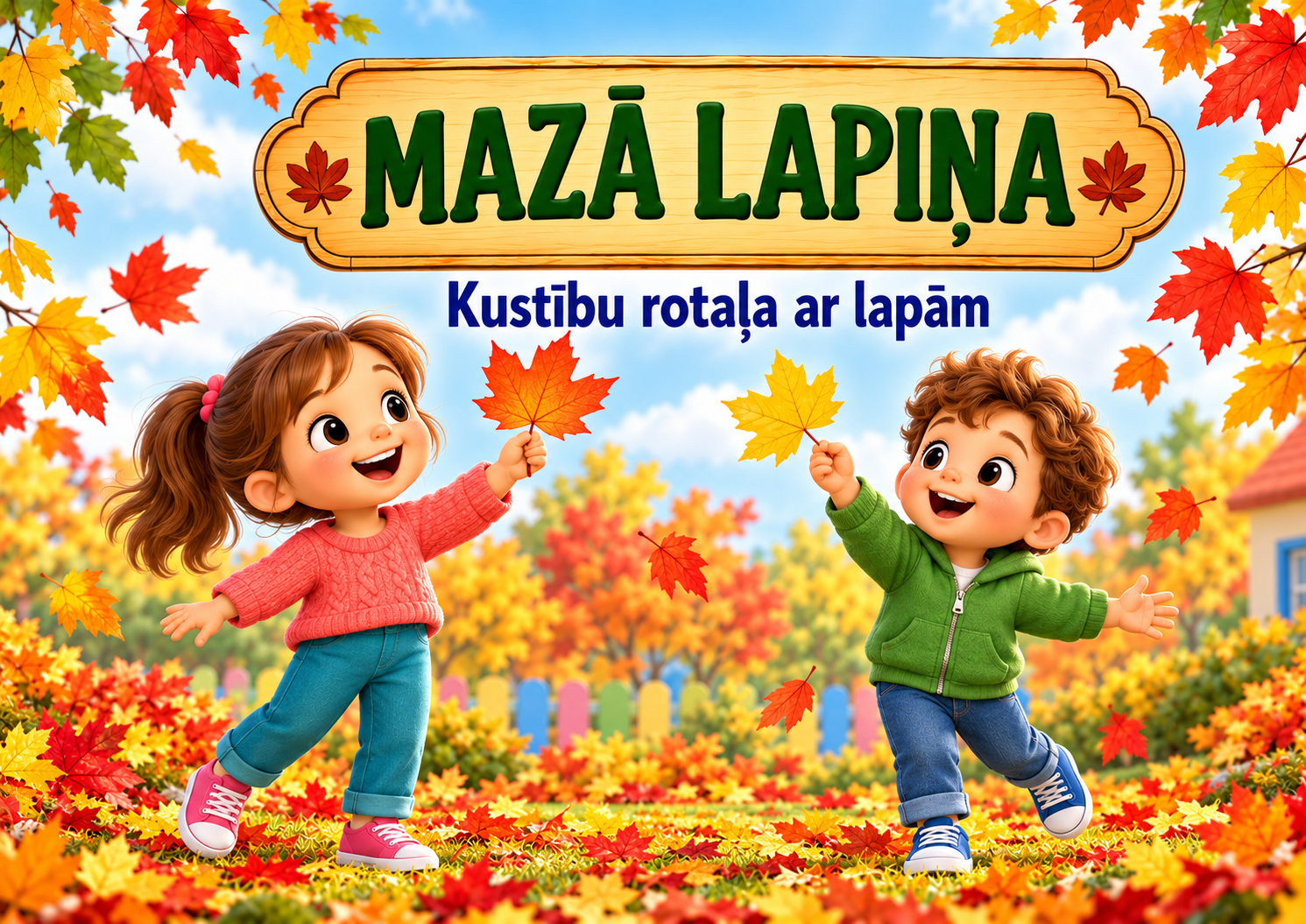 Mazā lapiņa — kustību rotaļa 3–5 gadiem