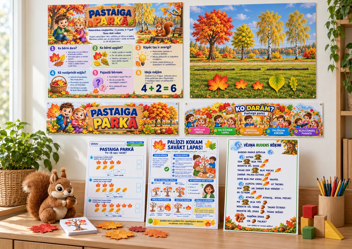 Pastaiga parkā — matemātikas komplekts 5–7 gadiem