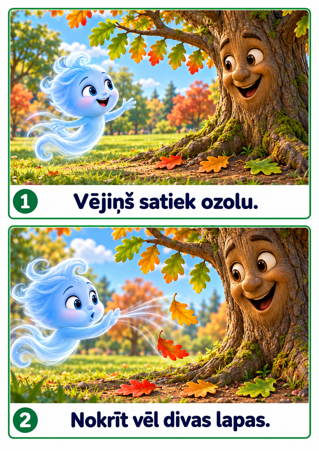 Vējiņš satiek ozolu.