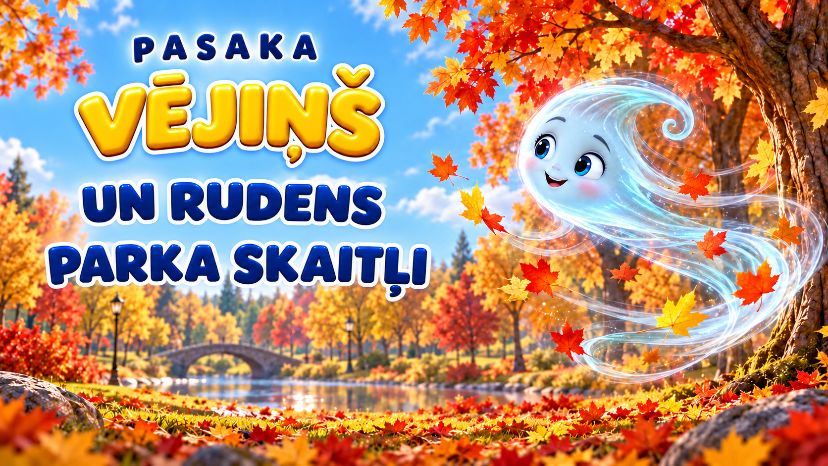 Vējiņš un rudens parka skaitļi — matemātikas pasaka 3–5 gadiem